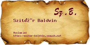 Szitár Baldvin névjegykártya